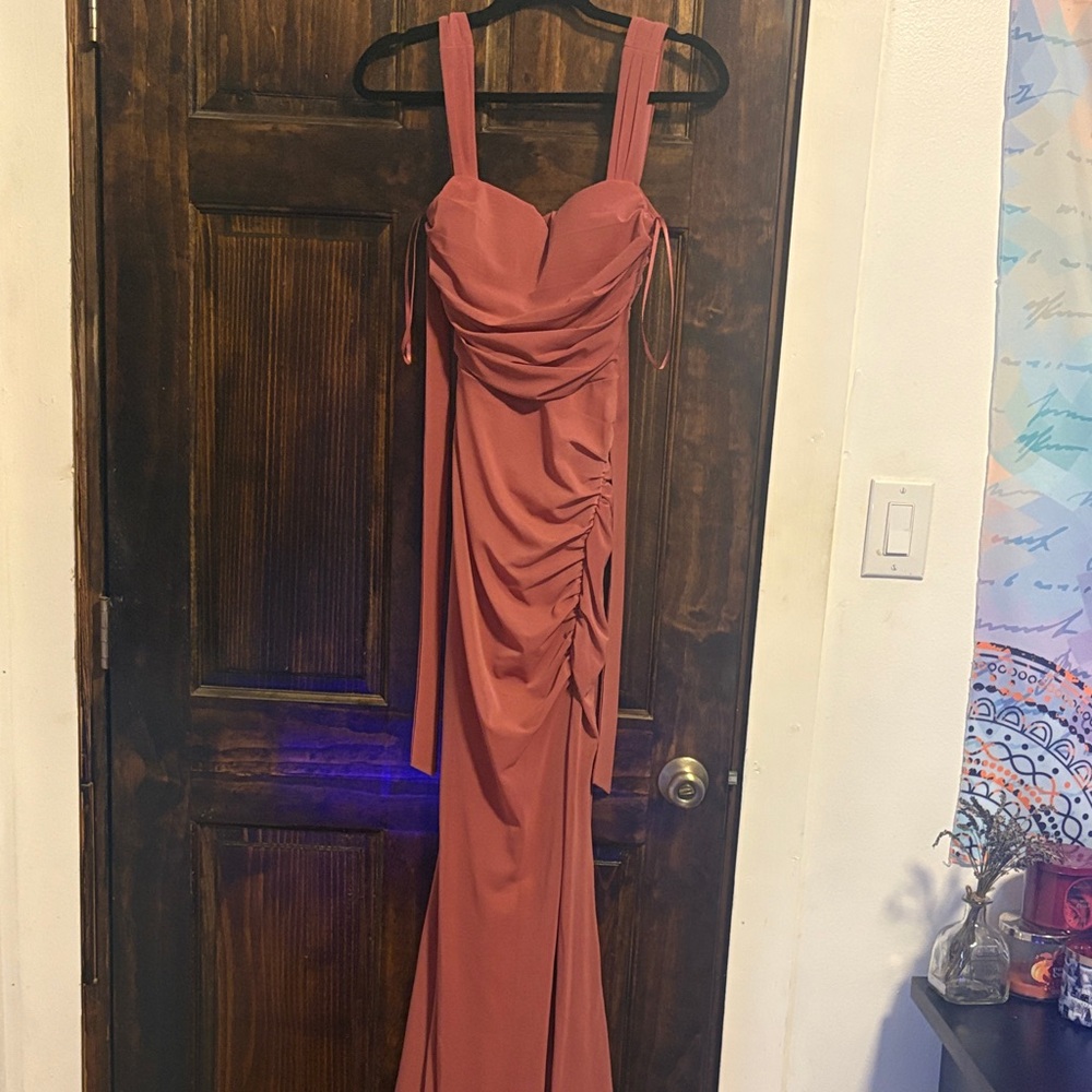 Elegant Pink Ruched Women Dress